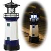 HSHD Luci solari da giardino per esterni - Faro solare da giardino con luce a LED rotante per giardino, patio, prato (blu2)