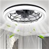 wowspeed Ventilatore da soffitto moderno con illuminazione e telecomando, 75 W, 3 temperature di colore e 6 velocità, ventilatore da soffitto con lampada, timer, ventilatore silenzioso con luce LED