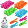 ROTKUSZ 48 Pezzi Mollette per Bucato, Mollette di Plastica Colorate con Cestino, Mollette Senza Impronte, Premium Laundry Pegs, per Asciugamano, Biancheria, Intima, Pantaloni, Coperta, Bambola