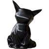 Generic Statua geometrica moderna di volpe - Origami ceramica Arctic Fox Decor per casa e ufficio, elegante ornamento regalo, accessori d'arredo unici e souvenir artigianali (colore: nero, argento)