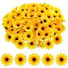 Sorcristy 100 girasoli artificiali, decorazioni per teste di fiori gialli, mini girasoli finti decorativi, in tessuto, decorazioni artigianali per matrimoni, feste, decorazioni per la casa