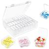 UNINGYI 30 scatole portaoggetti, piccole con coperchio | Mini scatola portaoggetti, in plastica trasparente, piccola scatola per piccole parti, orecchini, anelli, perline