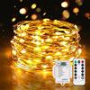 Vacoulery Led Stringa Luci a Batteria, 5M 50 LEDs 8 Modalità Lucine led Decorative IP65 Impermeabile con Telecomando, Timer e Dimmer per Interni e Esterni, Natale, Matrimonio