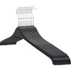 RSR Hangers SHR - 50 grucce appendiabiti per camicie, 47 cm, in plastica di alta qualità, gancio girevole a 360°, antiscivolo, colore nero