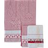 OM DOLCE CASA M&O Strofinacci Canovacci Asciughini Asciuga Piatti Natalizi Variante Palle Decorative di Natale Set da Tre Pezzi 100% Cotone con Inserto in Tela Aida per Ricamo in OMAGGIO 1 Presina da Cucina