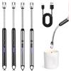 GBKDQQ Set di 4 accendini elettrici ad arco, ricaricabili USB, al plasma, accendino lungo per candele, per accensione, barbecue, campeggio, camino (nero, grigio)