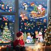 Tanlaby Vetrofanie Natalizie per Finestre Adesivi Renne Babbo Natale e Calze Decorazioni Natale per Vetrine Finestra Porte in Vetro Sticker Natalizi