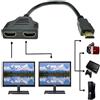 Generic Cavo HDMI Splitter 1 in 2 uscite, 1080P HDMI maschio a doppia HDMI femmina 1 a 2 vie adattatore convertitore per PS3/STB/HDTV/DVD e la maggior parte dei proiettori LCD