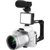 FACAIIO 4K per videocamera con doppio obiettivo per visione notturna 16x | Attrezzatura professionale per la produzione di film, ingrandimento soggetto a distanza, cancellazione del rumore di fondo