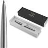 Parker Penna a Sfera Jotter | Acciaio inossidabile con Dettagli Cromati | punta media con inchiostro blu | Confezione Regalo | Materiale scolastico