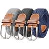RichLuck Men Belts 3 Packs, Elastic Braided Belt for Men,