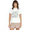 Volcom Maglietta a Maniche Corte Lock It Up da Donna, Stella Bianco/Bianco, S