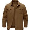 TOMEEK Giacca Primaverile Uomo Casual Giubbino Impermeabile Uomo Giubbotto Leggera Giacca Moto Estiva con Cerniera Bottone a Pressione e Tasche Giacchetto Cardigan