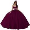 Fuomomo Abiti Stile Quinceanera con Spalline Sottili Abiti Stile Quinceanera con Scollo a Cuore Applicazioni in Pizzo Abiti Scintillanti in Tulle per Adolescent MT041