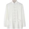 WAZHAKU Camicia di lino uomo cinese arti marziali giacca uniforme tradizionale capispalla per arti marziali Kung Fu Tai Chi Wushu per uomini donne costume tang stile abbigliamento camicia medievale