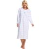 Suzy & Me Ladies Camicia da Notte a Maniche Lunghe 100% Cotone in Jersey Stampa Farfalla.