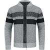 YOUTHUP Cardigan da Uomo Foderato in Pile Colletto alla Coreana Maglione Lavorato a Maglia Cappotto Invernale in Maglieria Spessa