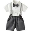 UUAISSO Bimbo Completini e Coordinati Gentiluomo Manica Corta Body Camicie Bretelle Pantaloni Estate Neonato Abiti