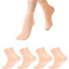 Fjquamitix 4 Paia di Calze da Balletto per Ragazze, Calze da Balletto Nude Rosa in Cotone Ossigenato Traspirante, Punta Senza Cuciture, Calze da Ballo Elastiche per Bambini Piccoli/Bambini, One Size