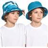 A2Z 4 Kids Bambine Bambini Reversibile Secchiello Cappello Estivo Pieghevole 100% Poliestere Cappello Solare Protezione UV Tesa Larga Spiaggia Cappellino per Outdoor