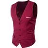 WAZHAKU Gilet da uomo, vintage, per il tempo libero, slim fit, blazer, da matrimonio, elegante, casual, per matrimoni, feste, affari, Colore: rosso, 5XL