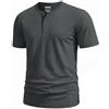 TACVASEN Camicia Henley Magliette Uomo Manica Corta Tshirt Uomo Cotone | Basic, Estive, Tshirt Casual, Magliette da Lavoro, Old Money Style, Maglia Bottoni