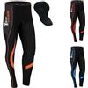 Brisk Bike Pantaloni Ciclismo Uomo - Cool Max Elasticizzato Pantaloni Imbottiti Uomo Ciclismo con Cuciture Flatlock Leggings Termici per Ciclismo, Escursionismo, Sci e Corsa
