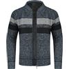 YOUTHUP Cardigan da Uomo Foderato in Pile Colletto alla Coreana Maglione Lavorato a Maglia Cappotto Invernale in Maglieria Spessa