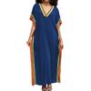 L-Peach Camicia da Notte con Stampa Etnica da Donna Homewear Abito da Spiaggia Kimono Maxi Kaftan Coprispalle Oversize