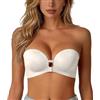 Generico Reggiseno a Fascia Donna Senza Spalline con Chiusura Frontale e Spalline Rimovibili, Invisibile Senza Ferretto Modellante Push Up per Abiti e Scollature Estive, Taglie S-XXL