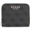 Guess Donna Portafoglio Zip Around Laurel Ii Slg Small Nero Antracite | design iconico Guess, molteplici scomparti, porta carte