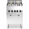 Cucina 4 fuochi con forno elettrico. Dim.cm. 60x60x85H. - Potenza termica 13,8 Kw.