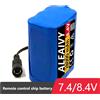 Aleaivy Batteria al litio Aleaivy 7.4V/8.4V 28Ah 2s3p 18650 adatta per luci di bicicletta, luci da pesca e audio per navi con telecomando