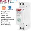 EARU Interruttore automatico intelligente Wi-Fi Tuya EARU, con timer, 63A, misuratore di potenza, energia (kWh), tensione e corrente, protezione, controllo vocale e remoto.