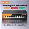 KeepLiNK Switch Ethernet multigigabit a 9 porte con porte PoE da 8-2.5Gb e SFP da 1-10Gb per Uplink Plug and Play non gestito