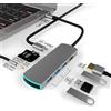 basix Hub USB C 4K HDMI-compatibile 8in1, Adattatore Multiporta 100W per MacBook Pro/Air, iPad Pro, iMac, iPhone 15 Pro/Pro Max, XPS