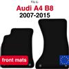Wielganizator Tappetini anteriori in velluto per Audi A4 B8 berlina, station wagon, avant, allroad (2007-2015) - Nero (2 pz) set tappetini anteriori per auto