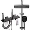 NONE Set Completo Rubinetto Doccia Bagno, Doccia a Pioggia con Rubinetto Nero, Doccetta, Pistola Doccia e Rubinetto Vasca