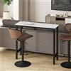 HOMCOM Tavolo alto HOMCOM per caffè, cucina e sala da pranzo, 120x40xH cm, struttura e piano in acciaio, vassoio effetto marmo