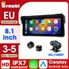 Srnubi 8.1'' Carplay per Moto, DVR GPS, Navigazione Android Auto, IP67 Impermeabile, Cruscotto Digitale per Motocicletta, Doppio Bluetooth