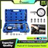 podofo Tester di Compressione Podofo 11 Pezzi per Motori a Benzina, Misuratore di Compressione per Cilindri Auto e Moto