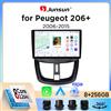 Junsun Autoradio Junsun Wireless CarPlay Android Auto per Peugeot 206+ (T3E) 2009-2013 con ventola di raffreddamento integrata, navigatore GPS Android, lettore multimediale, WiFi, DSP, RDS, BT, SWC, schermo