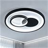 METININE Plafoniera LED Moderna da 30W Dimmerabile 3 Colori 3000K-6500K con Memoria, Design a Cerchi, per Casa, Camera da Letto, Soggiorno, Cucina