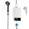 NONE Scaldabagno Istantaneo Intelligente 5500W, Mini Scaldabagno da Cucina 30-55 ° Regolazione della temperatura C IPX4 per cucina e bagno