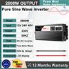 CNSWIPOWER Inverter a Onda Sinusoidale Pura 2000W da DC 12V/24V/48V a AC 230V, Convertitore di Potenza Portatile per Camper, Campeggio, Casa e Backup di Emergenza
