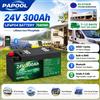 PAPOOL Batteria LiFePO4 24V 300Ah 340Ah con Bluetooth, BMS 200A, 6000 cicli, batteria al litio 12V 200Ah 100Ah 140Ah per casa, solare, camper, golf cart, barca da pesca - STOCK UE SENZA TASSE