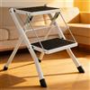 NONE Sgabello Pieghevole a 1/2 Gradino, Scaletta Pieghevole per Camper, Gradino in Metallo per Camper con Piattaforma Larga Antiscivolo, Portatile
