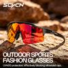 SCVCN Occhiali da Ciclismo Fotocromatici SCVCN, Occhiali da Sole per Bici e Campeggio, Protezione UV400, Occhiali Antivento per Sport all'Aperto
