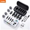 basix Microfono Lavalier wireless mini per iPhone Android, registrazione audio e video portatile, trasmissione live, giochi, con 4 microfoni ricevitori