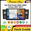 NONE Podofo CarPlay Android Autoradio per Fiat Punto 2005-2009 Linea 2007-2011 Sistema intelligente per auto 2DIN Ricevitore stereo GPG Autoradio Unità principale WiFI Lettore multimediale per auto